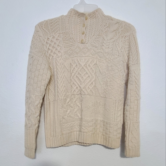 Lauren Ralph Lauren wool hand knit cream sweater - Picture 1 of 10